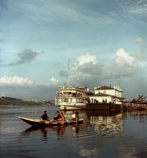 Riding river boat