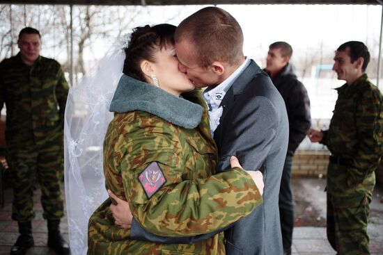 Wedding of self-defense fighters from Vikings unit
