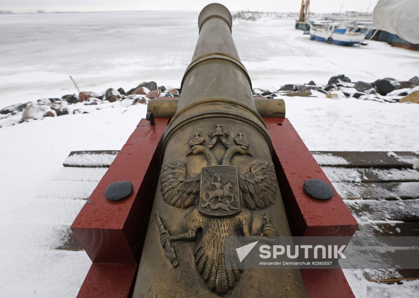 A replica of the Poltava battleship being built