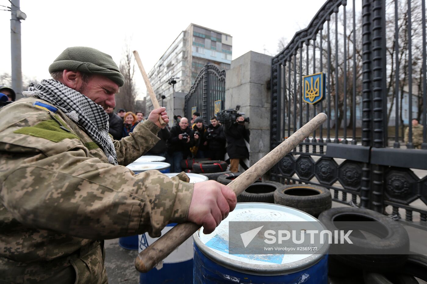 Aidar Battalion's protest action in Kiev