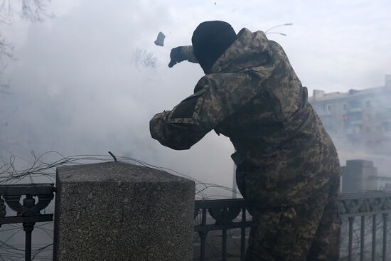 Aidar Battalion's protest action in Kiev