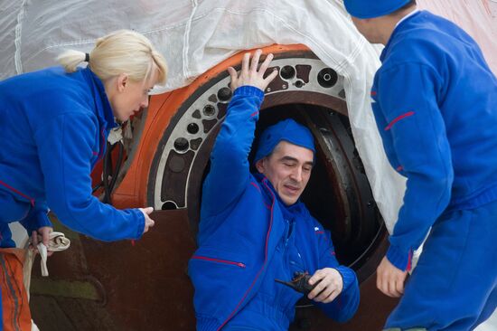ISS crew takes survival course in a forest