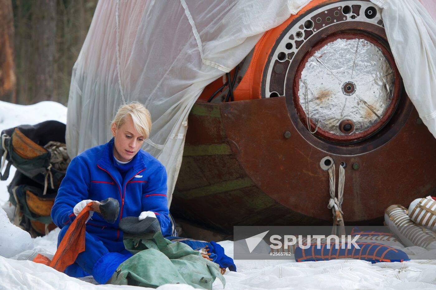 ISS crew takes survival course in a forest