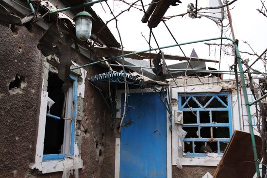 Consequences of artillery attack on Donetsk's Kuibyshevsky District