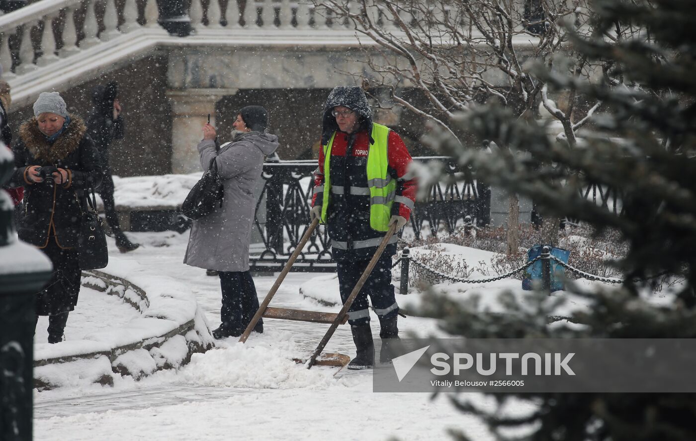 Snowfall in Moscow