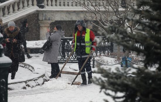 Snowfall in Moscow