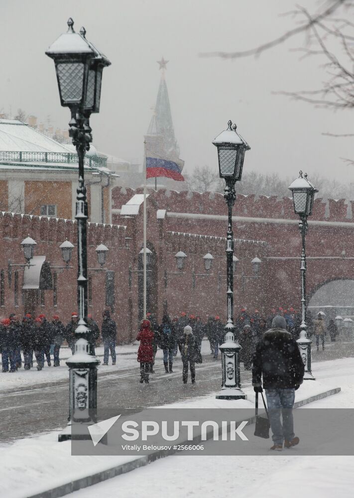 Snowfall in Moscow