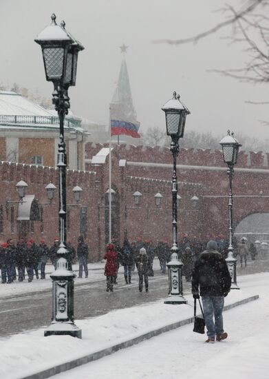 Snowfall in Moscow