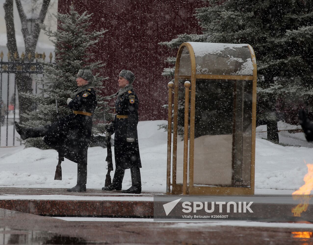 Snowfall in Moscow