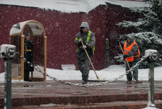 Snowfall in Moscow