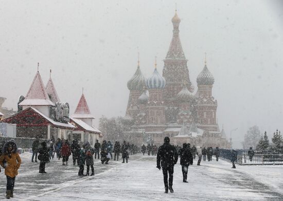 Snowfall in Moscow