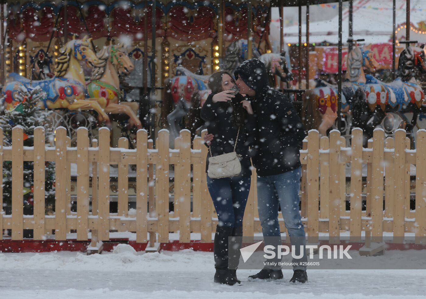 Snowfall in Moscow
