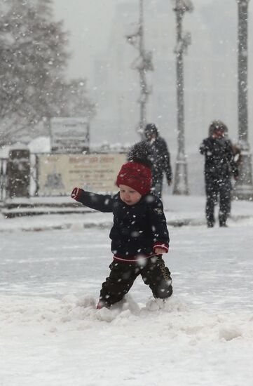 Snowfall in Moscow