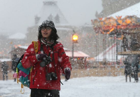 Snowfall in Moscow