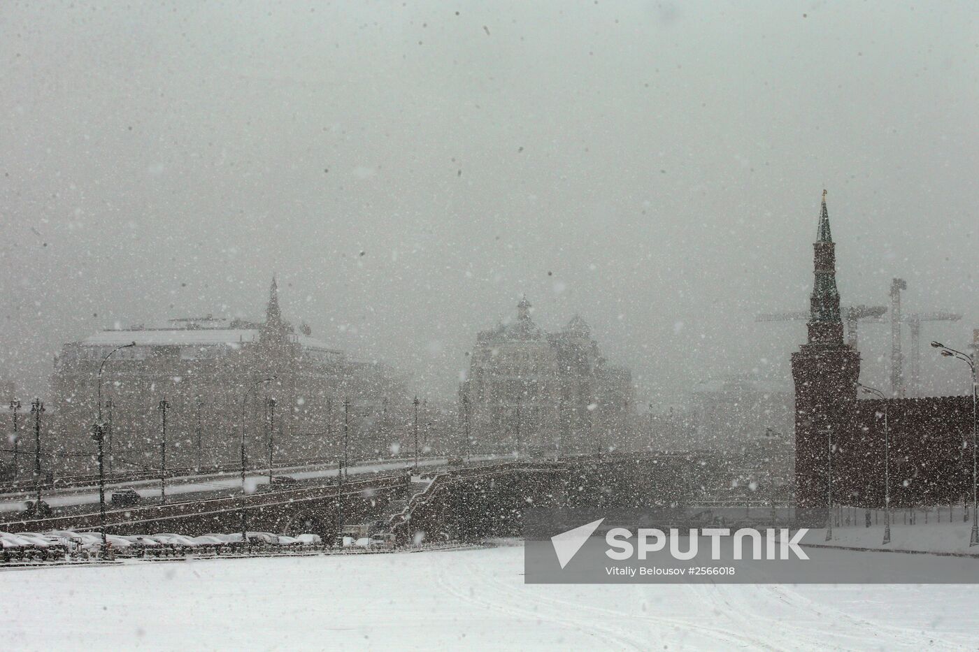 Snowfall in Moscow