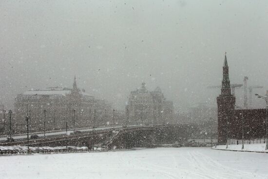 Snowfall in Moscow