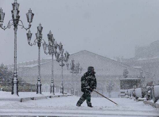 Snowfall in Moscow