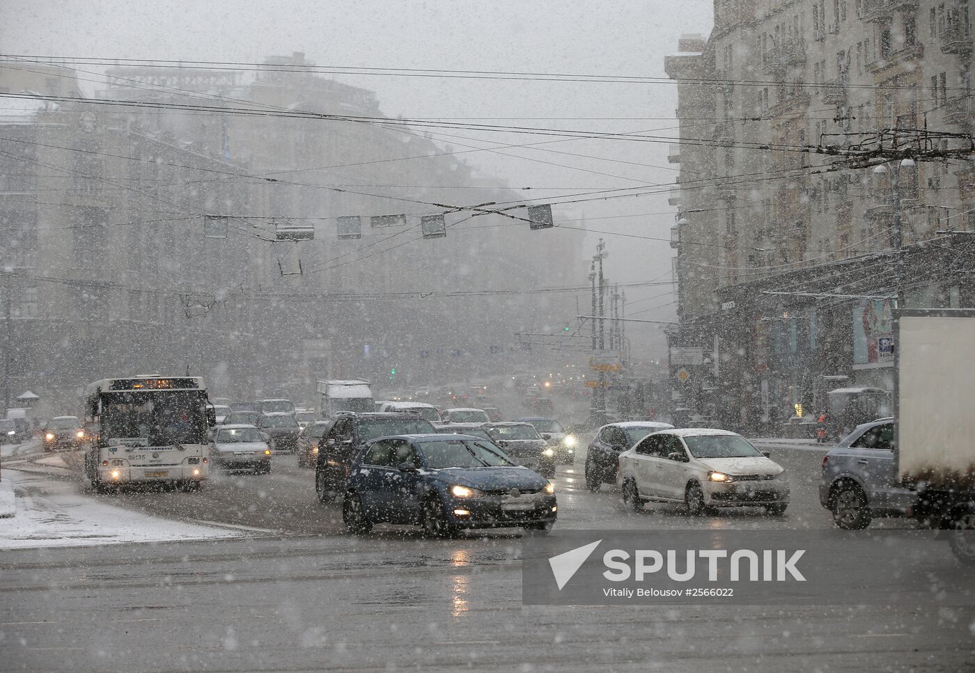 Snowfall in Moscow