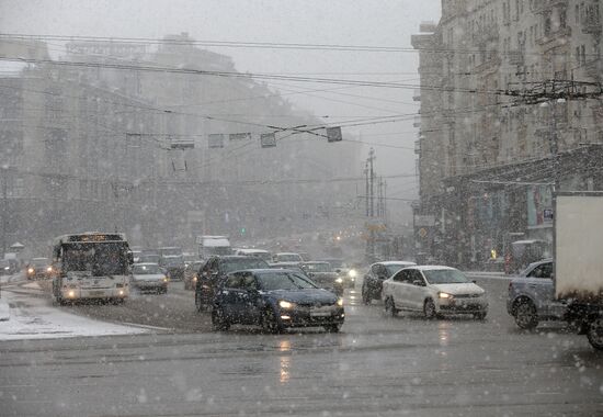 Snowfall in Moscow