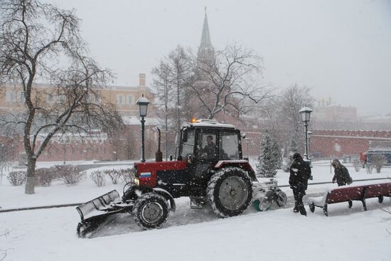 Snowfall in Moscow