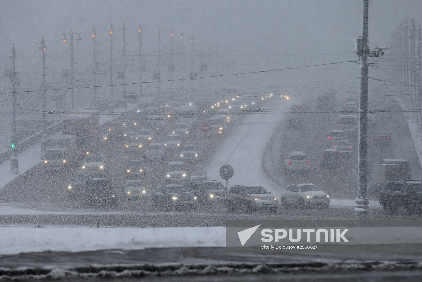 Snowfall in Moscow