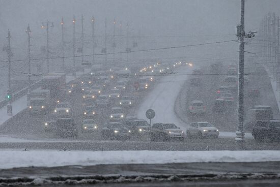 Snowfall in Moscow