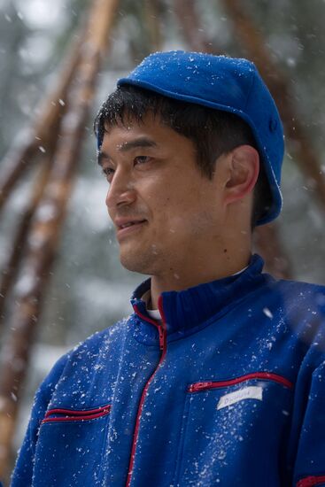 ISS crew takes survival course in a forest