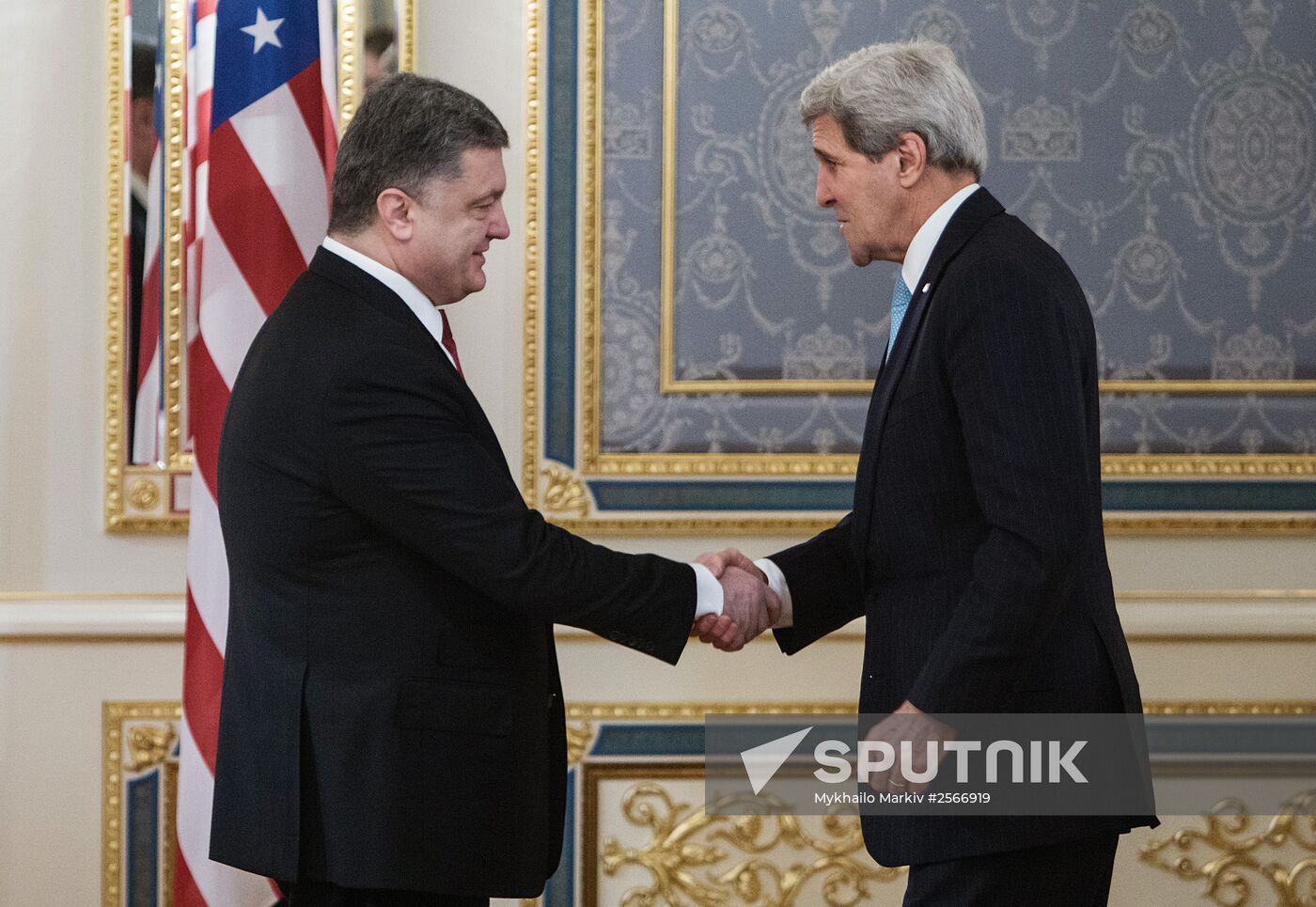 Meeting of Ukraine's President Pyotr Poroshenko and US Secretary of State John Kerry