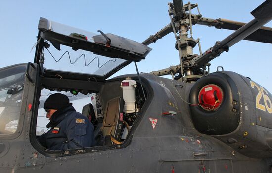 Helicopter crews conduct training flights in Primorye Territory