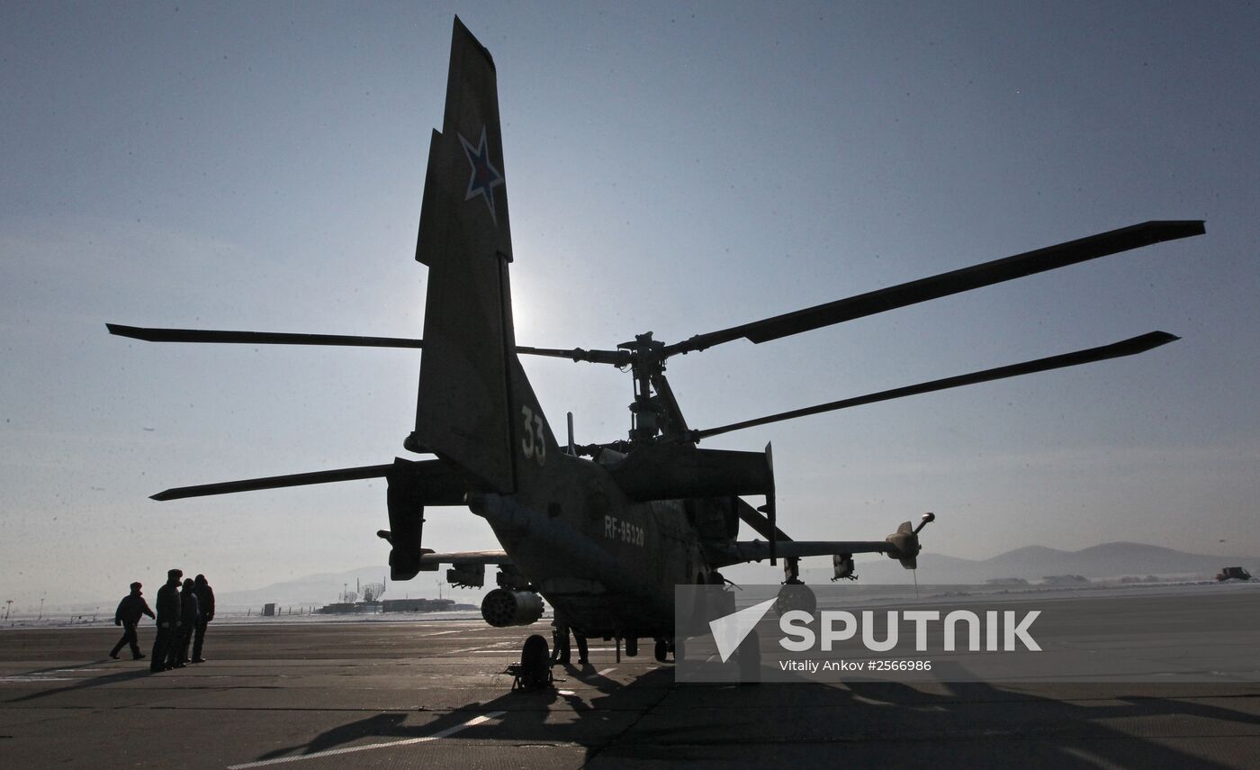 Helicopter flight training in Primorye Territory