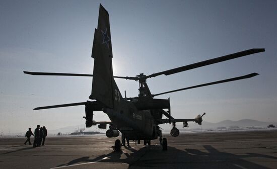 Helicopter flight training in Primorye Territory