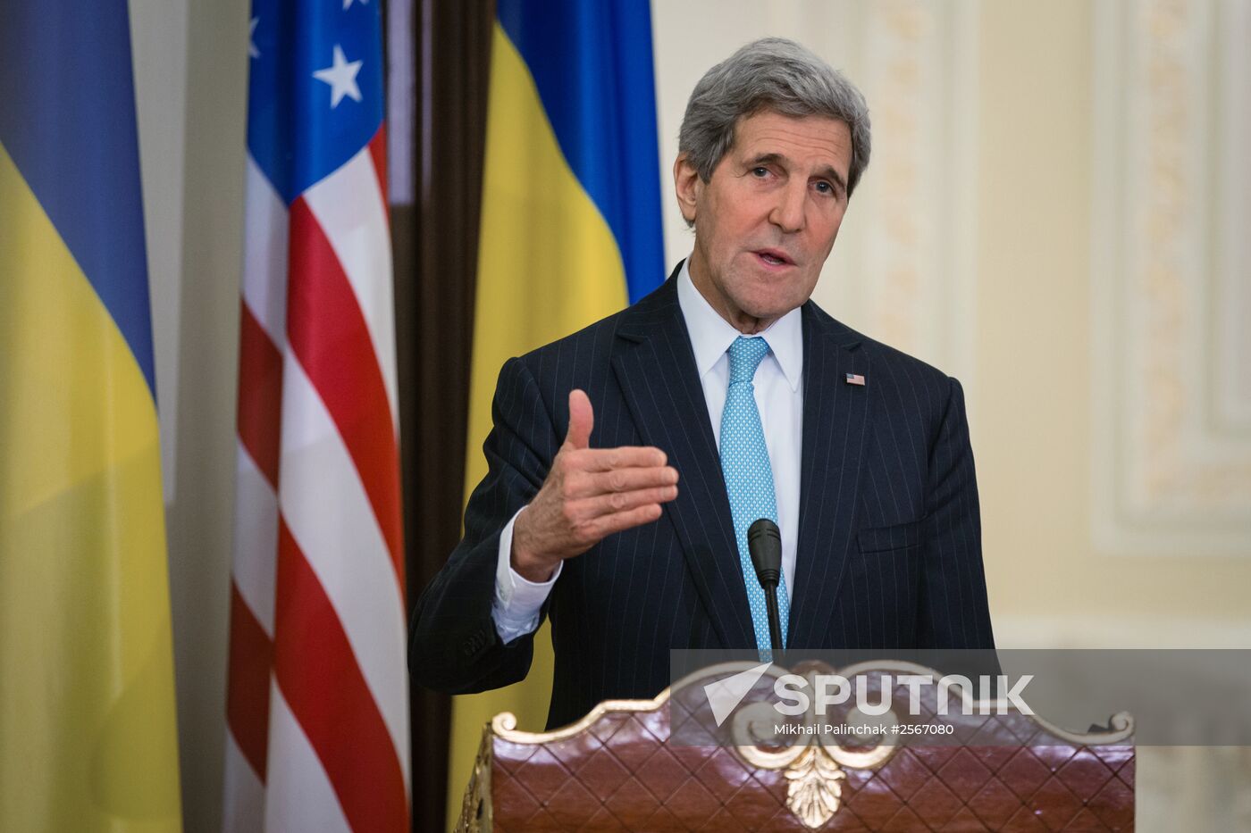 US Secretary of State John Kerry visits Kiev