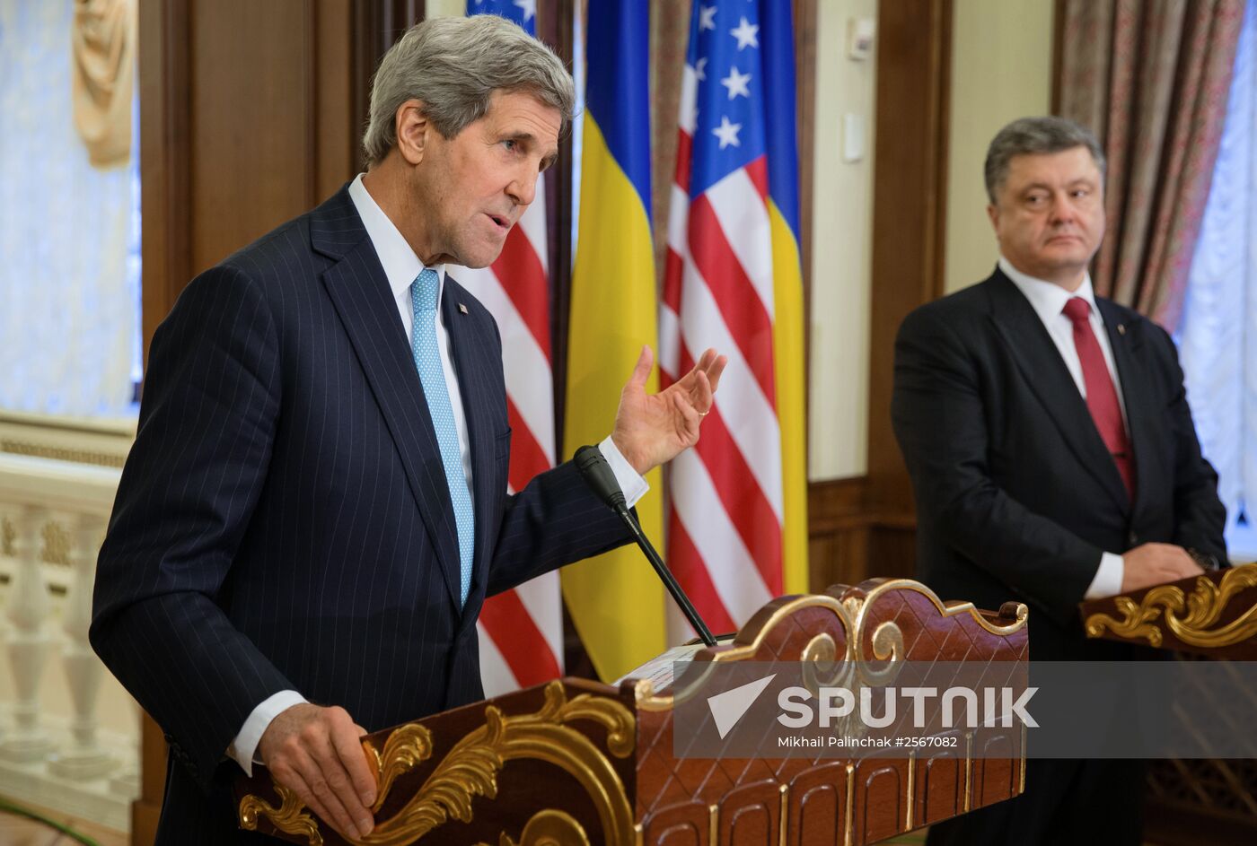 US Secretary of State John Kerry visits Kiev
