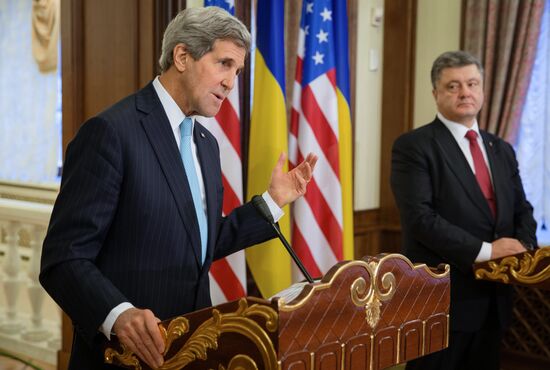 US Secretary of State John Kerry visits Kiev