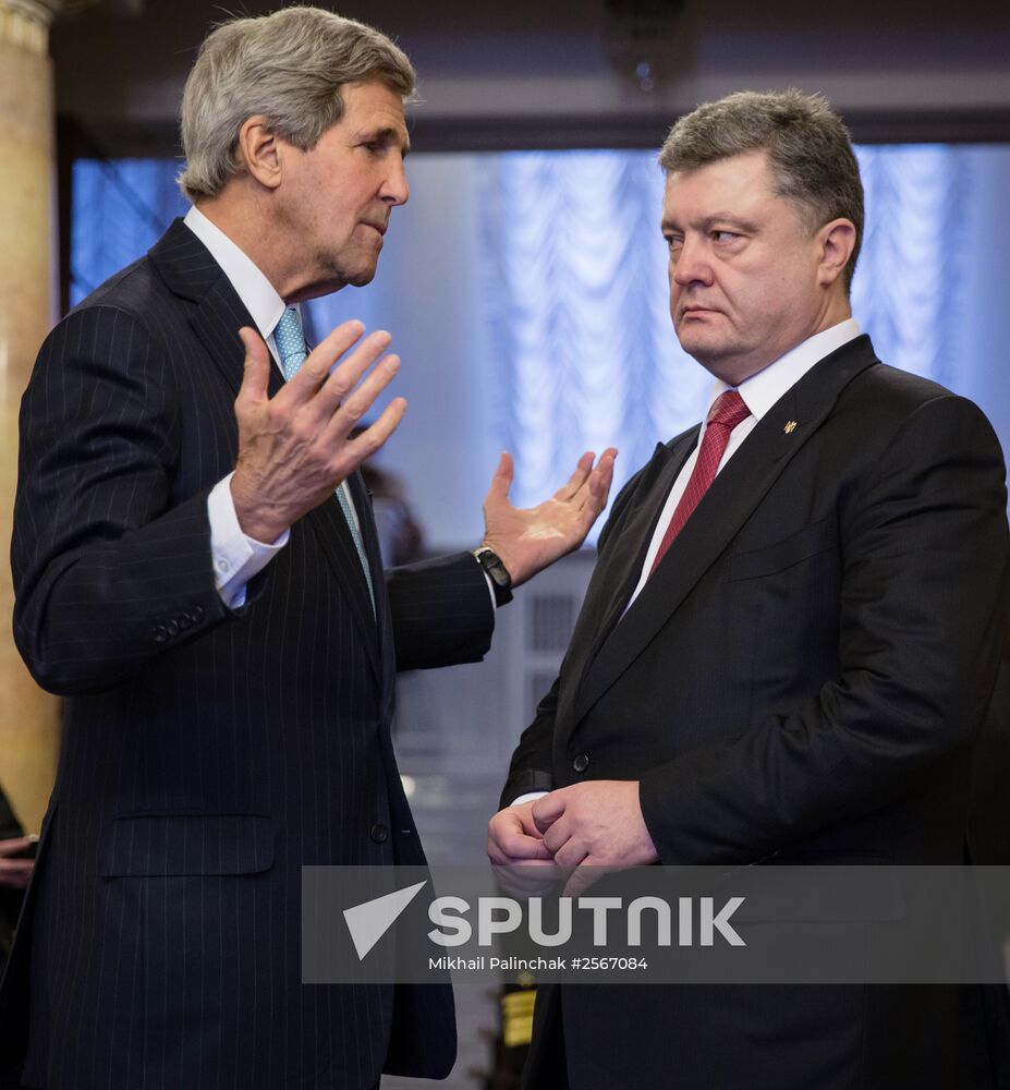 US Secretary of State John Kerry visits Kiev