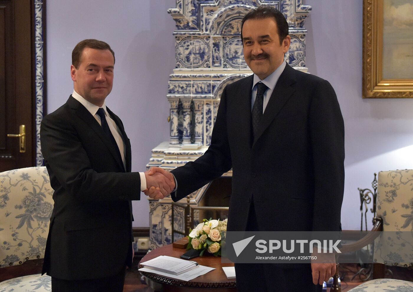 Prime Minsiter Medvedev meets with Karim Massimov, Prime Minister of Kazakhstan