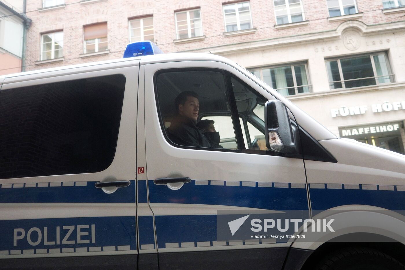 Police cordon near Munich's Bayerischer Hof Hotel