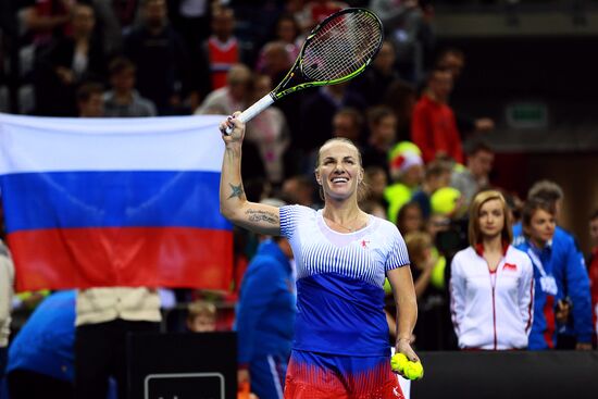 Tennis. 2015 Fed Cup. Poland - Russia. Day One