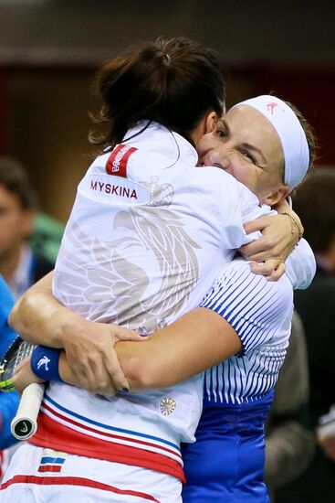 Tennis. 2015 Fed Cup. Poland - Russia. Day One
