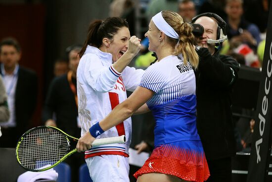 Tennis. 2015 Fed Cup. Poland - Russia. Day One