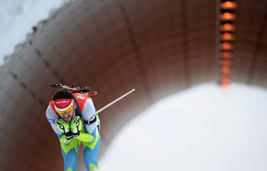 Biathlon. 7th stage of World Cup. Men. Sprint
