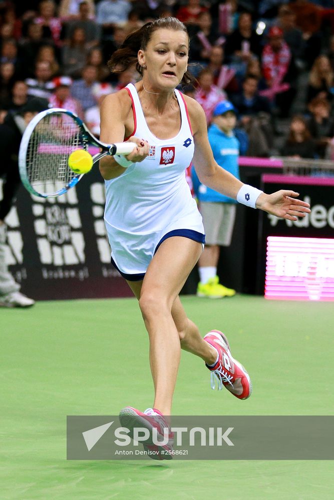 Tennis. 2015 Fed Cup. Poland vs. Russia. Day Two
