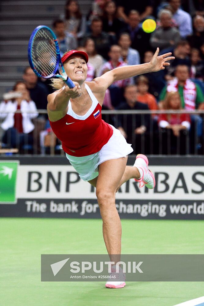 Tennis. 2015 Fed Cup. Poland vs. Russia. Day Two