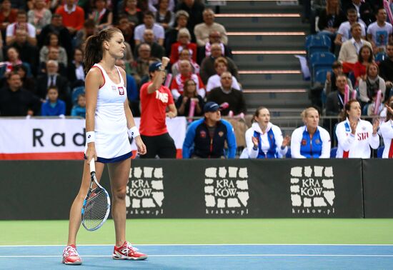 Tennis. 2015 Fed Cup. Poland vs. Russia. Day Two