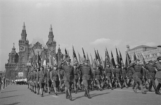Demonstration and parade on Red Square