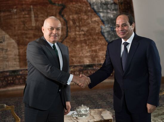 President of Egypt Abdel Fattah al-Sisi gives interview to Rossiya Segodnya Director General Dmitry Kiselev