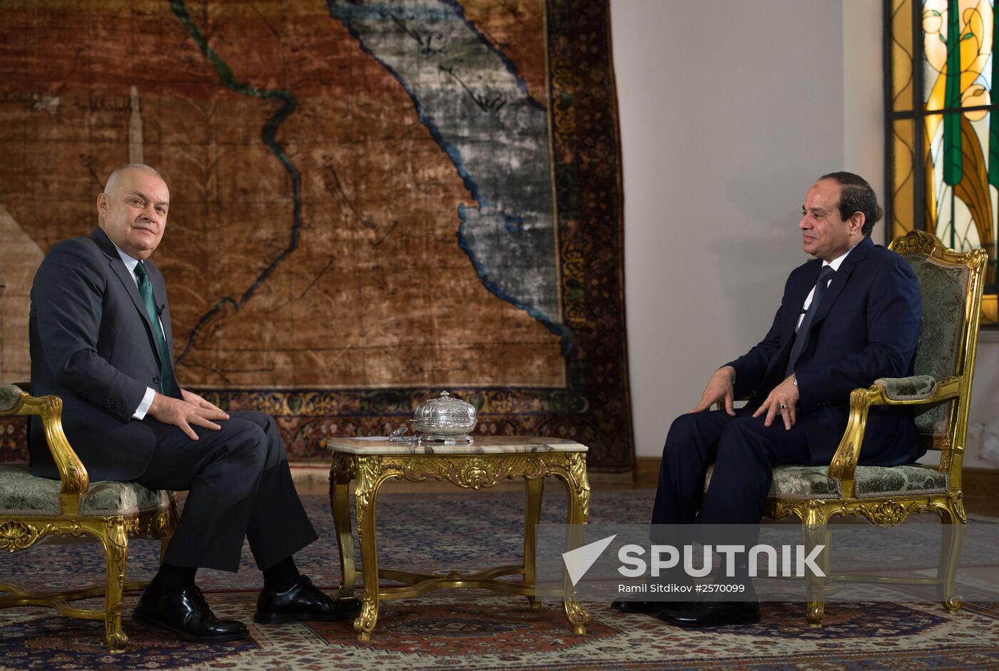 President of Egypt Abdel Fattah al-Sisi gives interview to Rossiya Segodnya Director General Dmitry Kiselev