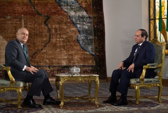 President of Egypt Abdel Fattah al-Sisi gives interview to Rossiya Segodnya Director General Dmitry Kiselev