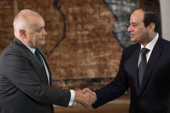 President of Egypt Abdel Fattah al-Sisi gives interview to Rossiya Segodnya Director General Dmitry Kiselev