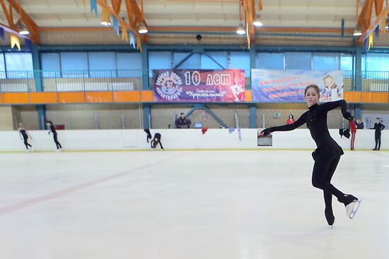 Figure skating. Yulia Linitskaya's training session